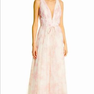Marchesa blush floral tulle gown